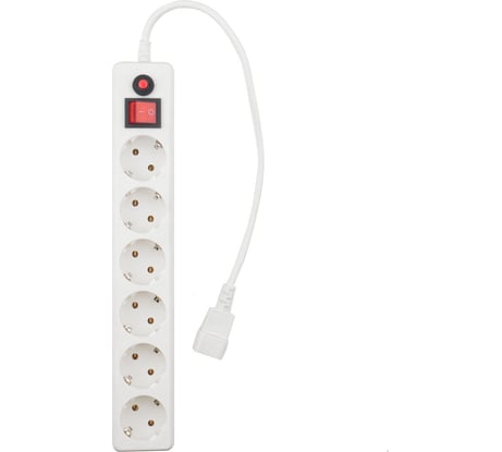 Сетевой фильтр для ИБП, 6р, 10А, 0.5м, ур.защиты 4, белый Гарнизон EHW-0