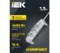 Удлинитель IEK COMFORT У03К 3 места 2P+PE 1,5м 3х1,5мм2 16А белый 694621 6