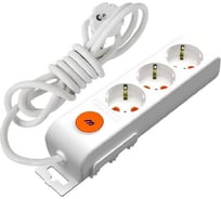 Удлинитель MUTLUSAN electric RI-TECH 3 гнезда с выключателем с заземлением со шторками 3мх1,0мм 3м 001 175 320002 03 00 25099533