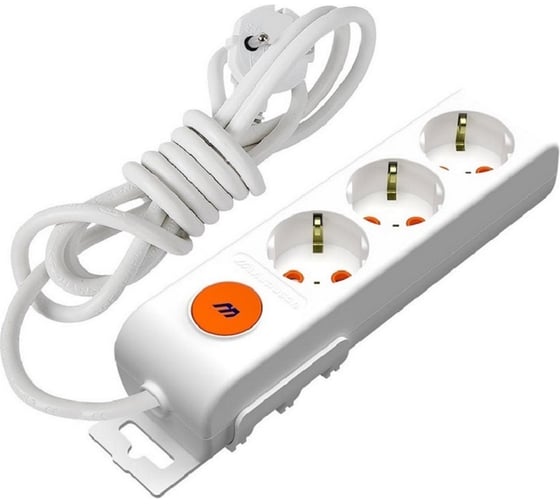 Удлинитель MUTLUSAN electric RI-TECH 3 гнезда с выключателем с заземлением со шторками 3мх1,0мм 3м 001 175 320002 03 00