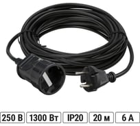 Силовой народный удлинитель-шнур TDM ELECTRIC ПВС 1300 Вт б/з, 20м, штепсельное гнездо SQ1307-0202
