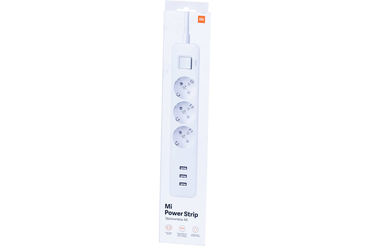 Сетевой фильтр-удлинитель Xiaomi 1,5 м Mi Power Strip 3-outlet, 3 USB ...