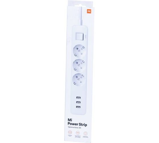 Сетевой фильтр-удлинитель Xiaomi 1,5 м Mi Power Strip 3-outlet, 3 USB XMCXB04QM белый NRB4030GL