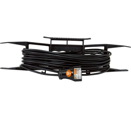 Силовой народный удлинитель-шнур TDM ELECTRIC на рамке ПВС 2200 Вт с/з, 30м, штепсельное гнездо SQ1307-0313