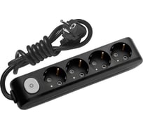 Удлинитель Panasonic 4гн х 2м с/з с выключателем черный X-TENDIA 45147 WLTA0442-2BL-RES