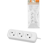 Удлинитель сетевой TDM ELECTRIC 3 розетки, 1,5 метра, 10 А, 2300 Вт, белый SQ1303-1310