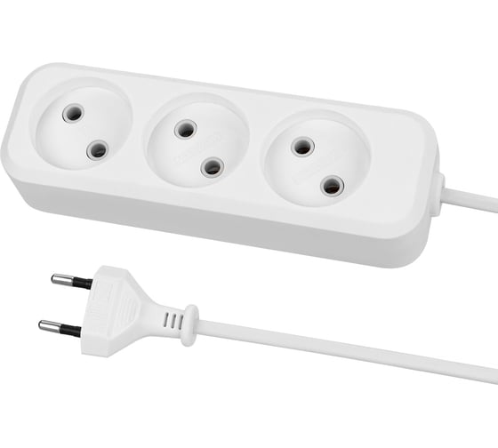 Удлинитель сетевой TDM ELECTRIC 3 розетки, 1,5 метра, 10 А, 2300 Вт, белый, SQ1303-1310