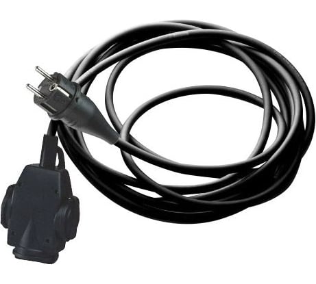 Силовой удлинитель ABL Profi Line 3м., КГ 3x1,5мм, 16А, 3,7кВт, 3 розетки, натуральная резина, IP44 1413193