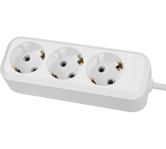 Удлинитель сетевой TDM ELECTRIC 3 розетки, 3 метра, с заземлением, 16 А, 3680 Вт, белый, SQ1303-1401