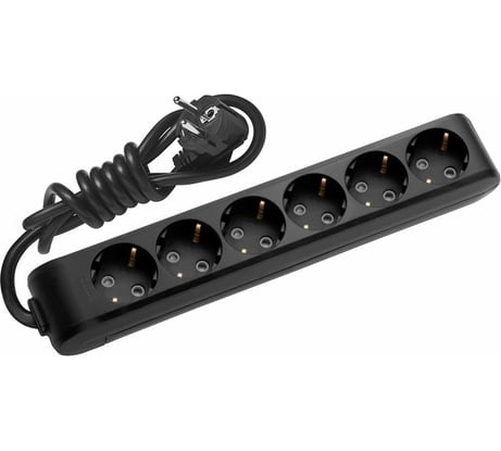 Удлинитель Panasonic 6гн х 5м с/з черный X-TENDIA 54692 WLTB0465-2BL