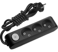 Удлинитель Panasonic 3гн х 2м б/з с выключателем черный X-TENDIA 54961 WLTA0232-2BL-RES