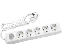 Удлинитель Panasonic 5гн х 5м с/з с выключателем белый X-TENDIA 54926 WLTA0455-2WH-RES