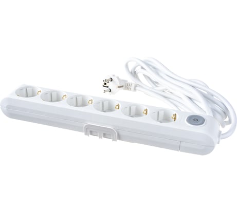 Удлинитель Panasonic 6гн х 3м с/з с выключателем белый X-TENDIA 54922 WLTA0463-2WH