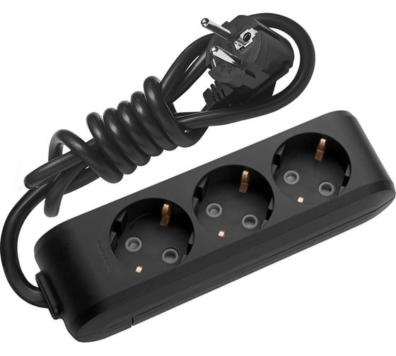 Удлинитель Panasonic 3гн х 3м с/з черный X-TENDIA 54951 WLTB0433-2BL 1