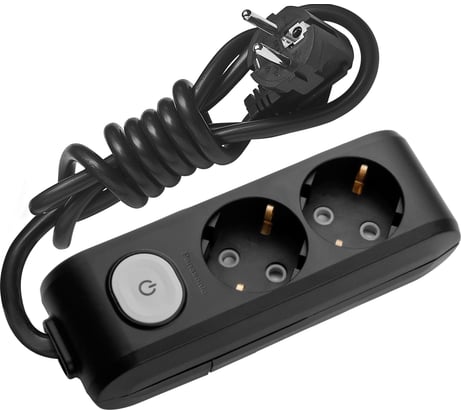 Удлинитель Panasonic 2гн х 3м с/з с выключателем черный X-TENDIA 54709 WLTA0423-2BL