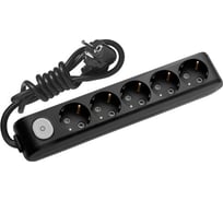 Удлинитель Panasonic 5гн х 2м с/з с выключателем черный X-TENDIA 54703 WLTA0452-2BL-RES