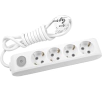 Удлинитель Panasonic 4гн х 3м с/з с выключателем белый X-TENDIA 54935 WLTA0443-2WH-RES