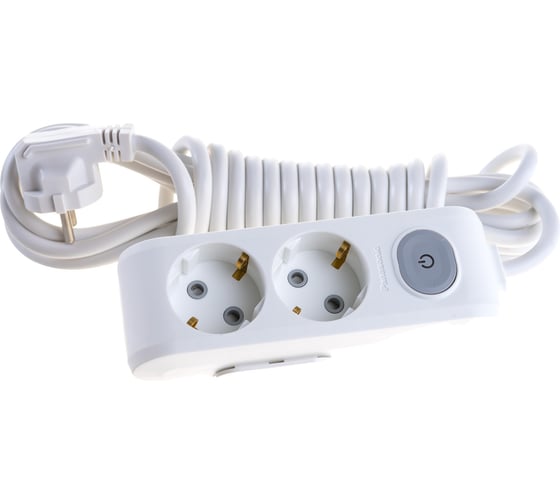 Удлинитель Panasonic 2гн х 5м с/з с выключателем белый X-TENDIA 54965 WLTA0425-2WH-RES