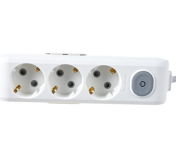 Удлинитель Panasonic 3гн х 3м с/з с выключателем белый X-TENDIA 54950 WLTA0433-2WH