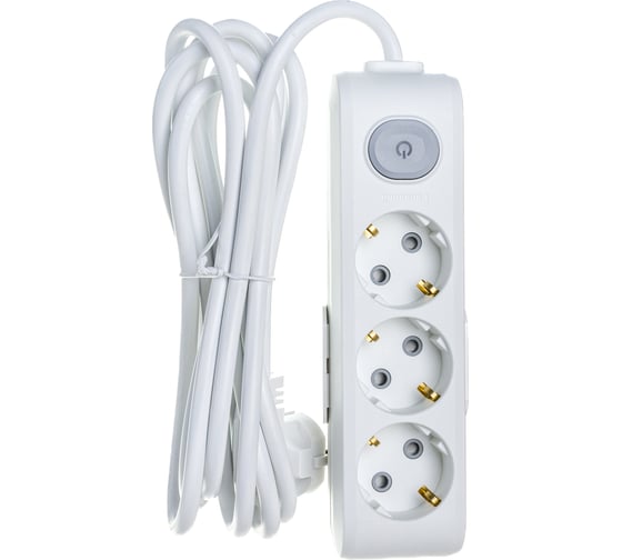 Удлинитель Panasonic 3гн х 3м с/з с выключателем белый X-TENDIA 54950 WLTA0433-2WH