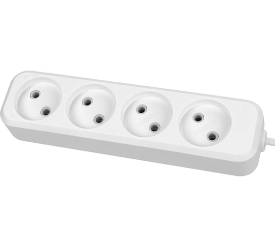 Удлинитель сетевой TDM ELECTRIC 4 розетки, 3 метра, 6 А, 1380 Вт, белый, SQ1303-1206