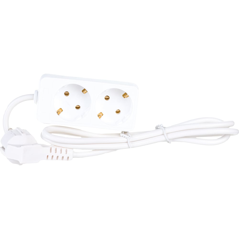 Бытовой удлинитель СОЮЗ ТМ 2200 Вт, с заземлением, 2 гнезда, ПВС 1,5м ...