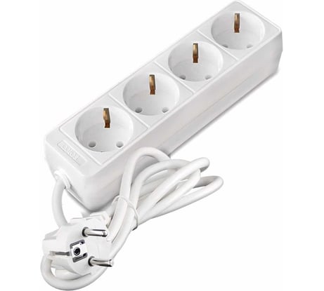 Бытовой удлинитель СОЮЗ ТМ 3500 Вт, с заземлением, 4 гнезда, ПВС, 5м 481S-6405