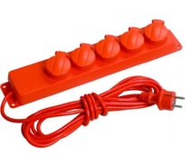 Удлинитель с защитными крышками IEK У05В 5 мест, IP44, 2Р+PE/5метров, 3x1мм2, 16А/250В WYP10-16-05-05-44