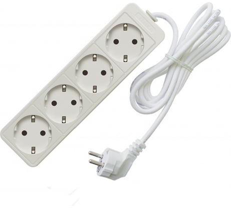 Бытовой удлинитель СОЮЗ ТМ, 3500Вт, с/з 4гн., ПВС, 1.5м 481S-6401