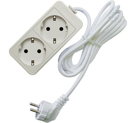 Бытовой удлинитель СОЮЗ ТМ, 3500Вт, с/з, 2гн., ПВС, 1.5м 481S-6201