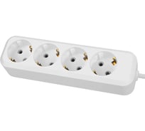 Удлинитель сетевой TDM ELECTRIC 4 розетки, 1,5 метра, с заземлением, 16А, 3680Вт, белый, SQ1303-1405