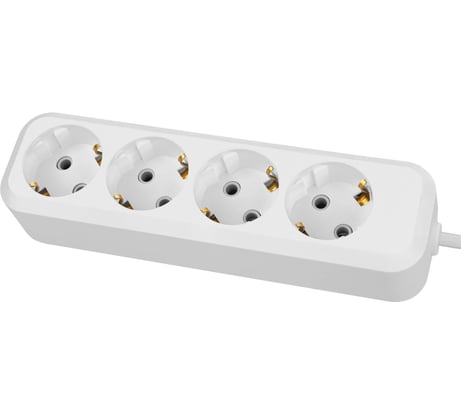 Удлинитель сетевой TDM ELECTRIC с выключателем, 4 розетки, 10 метров, с заземлением, 10А, 2300 Вт, белый, SQ1303-1109