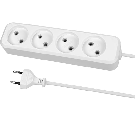 Удлинитель сетевой TDM ELECTRIC 4 розетки, 7 метров, 10 А, 2300 Вт, белый, SQ1303-1318