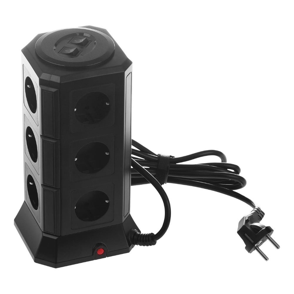 Сетевой фильтр QUMO Power Tower Pro 12SP5U P-0001 , 12 розеток, 2200 Вт ...