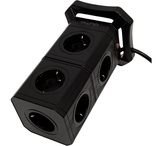 Сетевой фильтр QUMO Power Block System PD1+1 12SP5U P-0003, 9 розеток, 2500 Вт, 10A, кабель 2м 3*1 мм чистая медь, пожаробезопасный пластик, евровилка, 2 USB порта 2,4A + USB-C 30W 42088