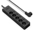 Сетевой фильтр QUMO Power Bar PRO 6SP4U P-0006, 5 независимо отключаемых розеток, 2500 Вт, 10A, кабель 2м 3 мм чистая медь, пожаробезопасный пластик, евровилка, 3 USB порта 3,1A суммарно 42091 3