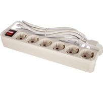 Удлинитель Lezard LILA, с заземлением, 6 входов, 5 метров, с выключателем 720-0605-602
