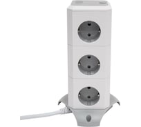 Сетевой электрический фильтр-башня idealim на 12 розеток Tower-12r-2usb-1typeC-1,8M-gray