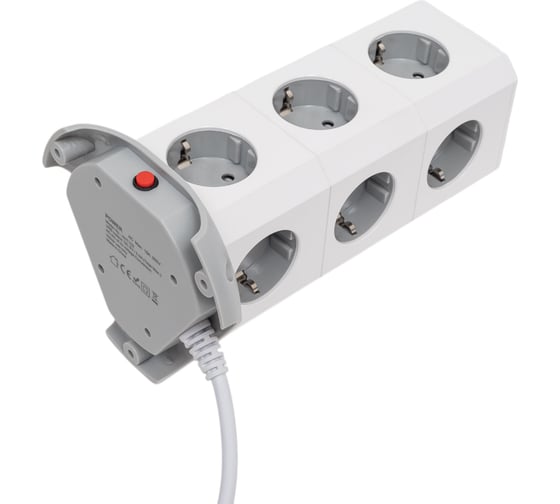 Сетевой электрический фильтр-башня idealim на 12 розеток Tower-12r-2usb-1typeC-1,8M-gray