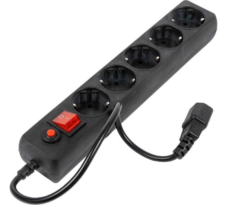 Сетевой фильтр Filum для ИБП, 5 м., черный, 2200 Вт., 5 розеток, упаковка- коробка FL-SP3-5-0.5M-BL-UPS