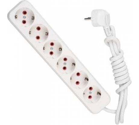 Удлинитель Lezard LILA, с заземлением, 6 входов, 2 метра, 720-0602-601