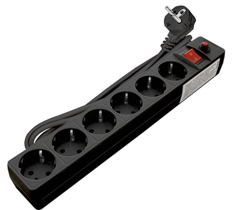 Сетевой фильтр UNIVersal ПВС 3*0,75 черный 1,8м 967U-4001