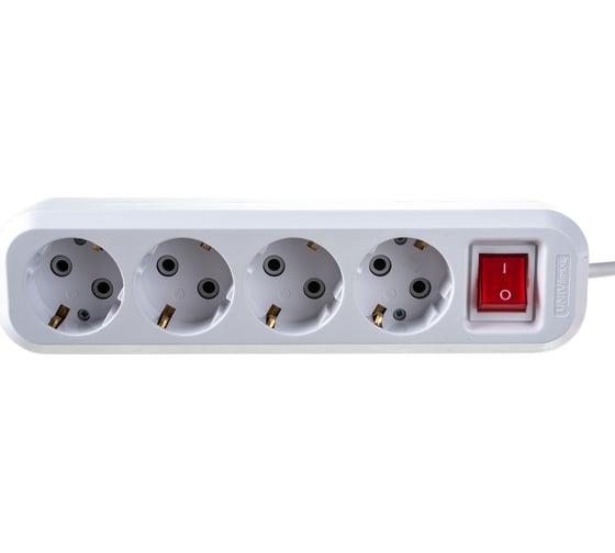 Удлинитель UNIVersal S-304 ПВС 3*1, 4 гнезда, с/з, выключатель, 2м 9634419