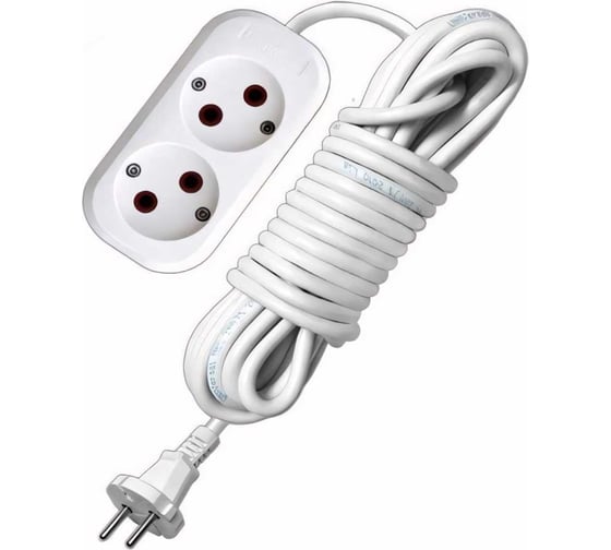 Удлинитель UNIVersal Е-202 ПВС 2*0,75, 2 гнезда, 2м 9631959