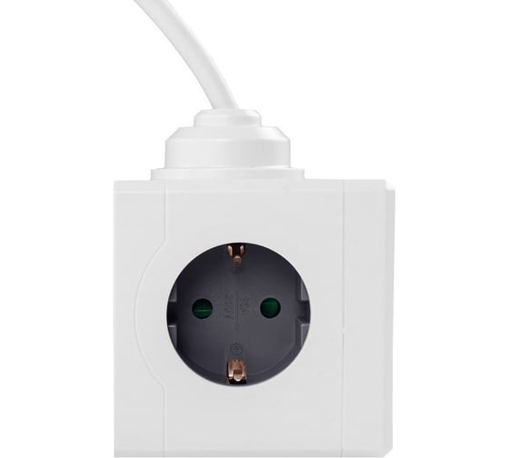 Удлинитель ROCKETSOCKET cube lite extended 3 euro 16a, 3 usb 2a+c с блоком 5в/3.1а, кабель 1,5м, цвет белый-серый GNS1406