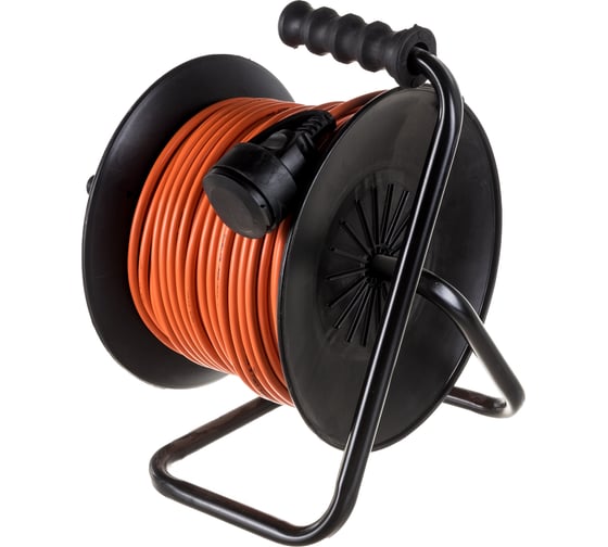 Удлинитель на пластиковой катушке Gigant ПВС 2х0,75 6A 50м IP44 PE-033