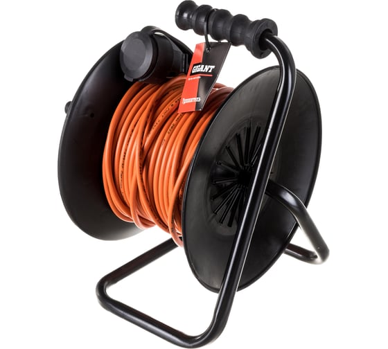 Удлинитель на пластиковой катушке Gigant ПВС 2х0,75 6A 20м IP44 GRANITE ZG PE-032