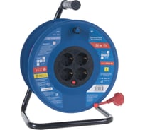 Удлинитель на пластиковой катушке Power Cube 4 розетки, с заземлением, IP20, 16А, 30м, ПВС 3*1,5мм2 PC20501