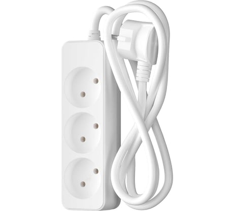 ФОТОН Удлинитель сетевой 10-33, 3м, 3 розетки, 10А, Белый 21112