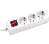 Бытовой удлинитель General Lighting Systems 3 розетки, с заземлением и выключателем, 5 метров, 10А, 2200Вт, Белый GES-10-3x075-3-5m-S 470021